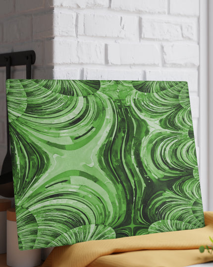 Uzi Spiral Mint Pastel 11" x 15" Glass Cutting Board