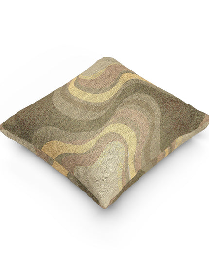 Brown Wavey Woven Pillow, 17" x 18"