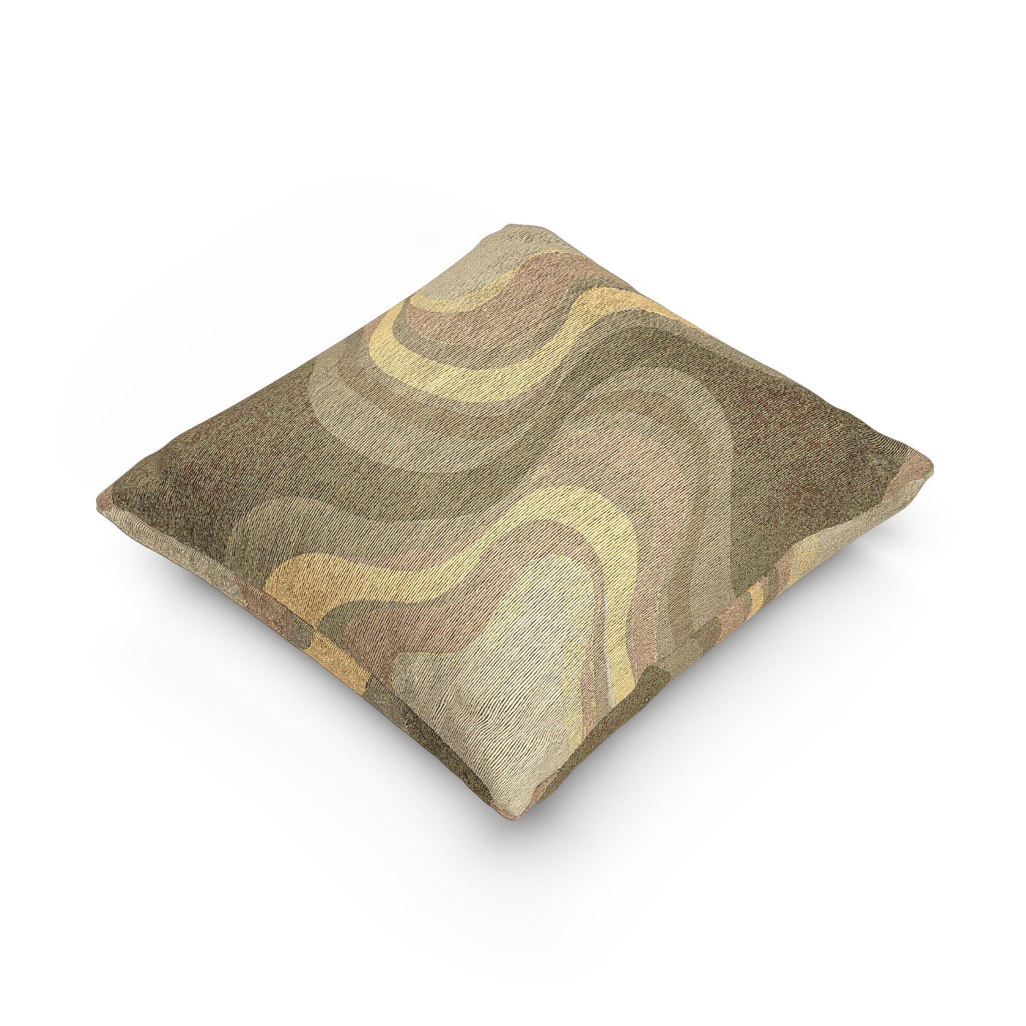 Brown Wavey Woven Pillow, 17" x 18"