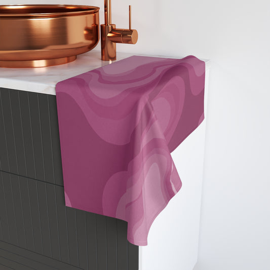 Pinky Mauve Wavey Hand Towel, 16" x 28"