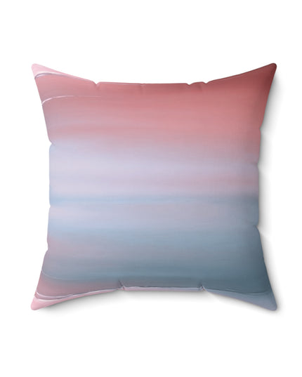 Gray Sea Pink Fog 18" x 18" Faux Suede Square Pillow