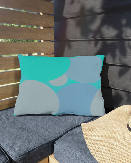 Pastel Tan and Tif Patches 20" x 14" Outdoor Pillow