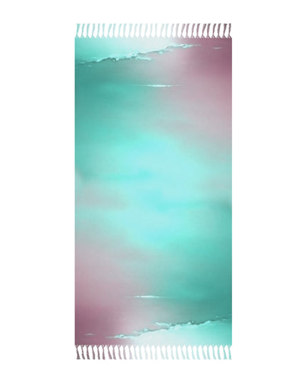 Green Sea Lavender Fog 38" × 81" Boho Beach Cloth