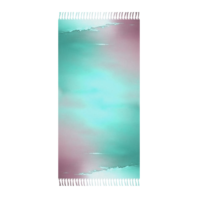 Green Sea Lavender Fog 38" × 81" Boho Beach Cloth