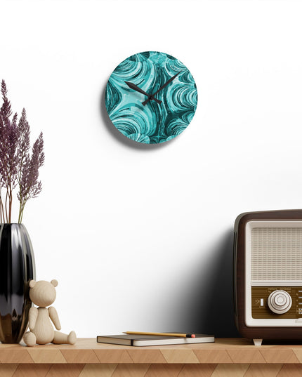 Uzi Spiral Tif Acrylic Round Wall Clock, 8" x 8"