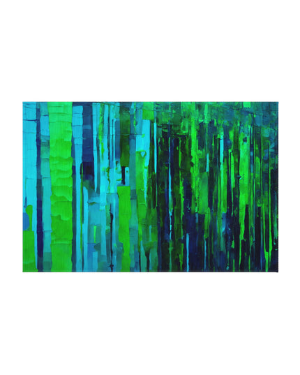 Striped Blue Green Outdoor Rug, 24" x 36"
