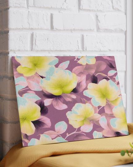 Lemon Blossom Floral Bunch Glass Cutting Board, 8" x 11"