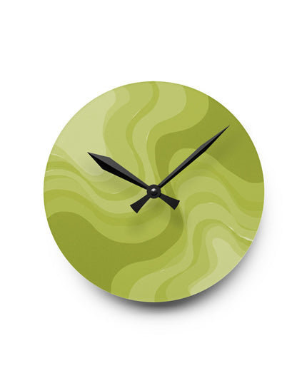 Lemon Wavey 8" x 8" Round Acrylic Wall Clock