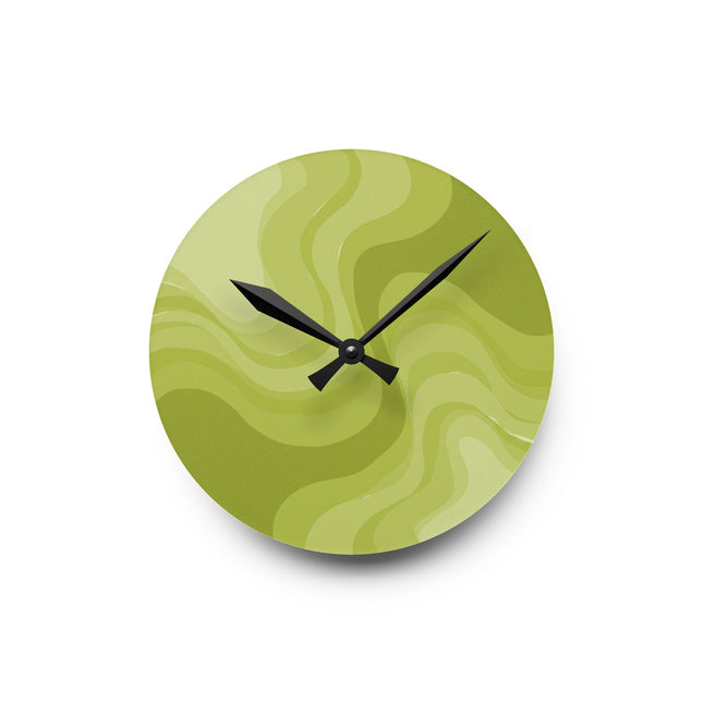 Lemon Wavey 8" x 8" Round Acrylic Wall Clock