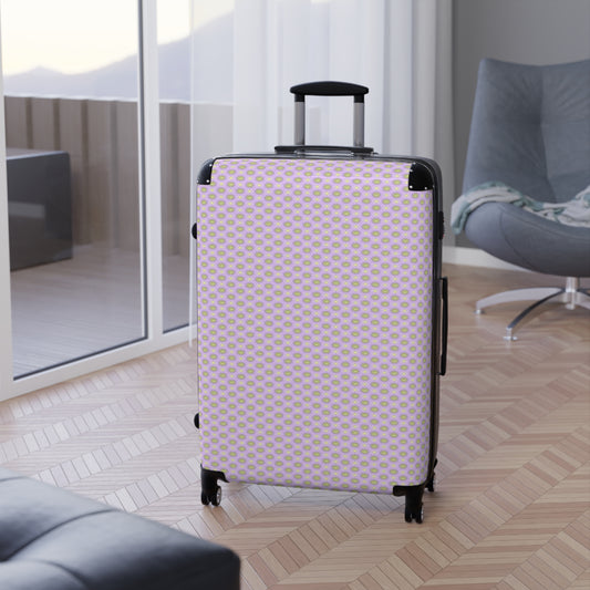 Magenta Star-crossed Bodies Large Suitcase with built in lock, 4 double-wheels, telescopic handle, and ABS back hard-shell