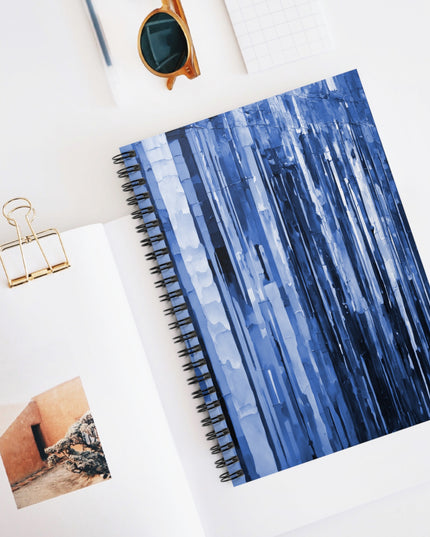 Striped Deep Blue Spiral Notebook - Ruled Line, 6" x 8", 118 pages