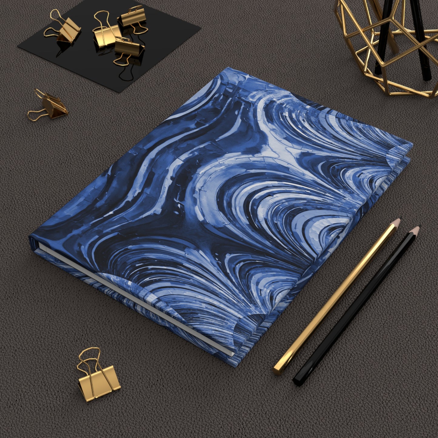 Uzi Spiral Deep Blue 5.75" x 8" Hardcover Journal Matte with 150 lined pages