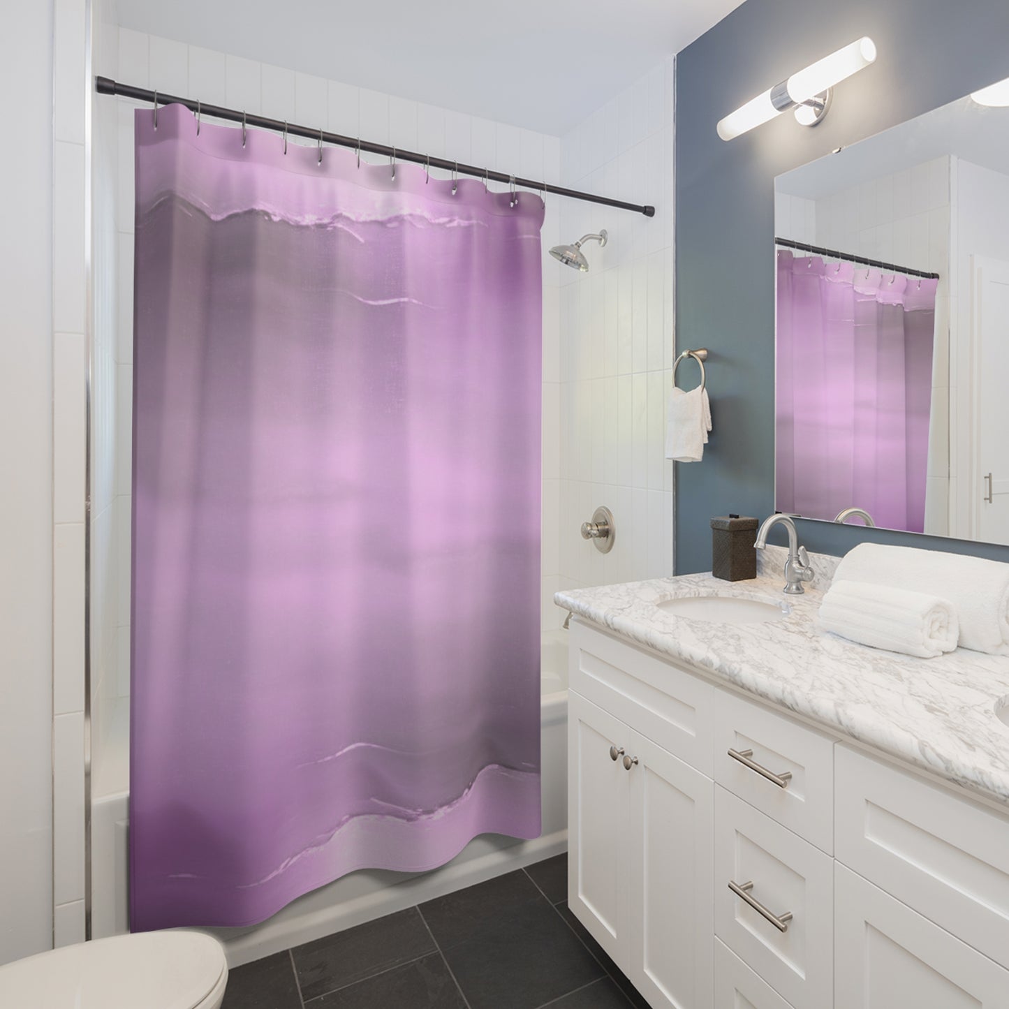 Dark Pink Sea Amethyst Fog Shower Curtains, 71" x 74"