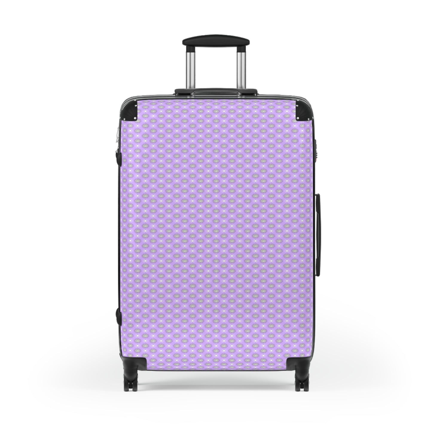 Lavender Star-crossed Bodies Large Suitcase with built in lock, 4 double-wheels, telescopic handle, and ABS back hard-shell