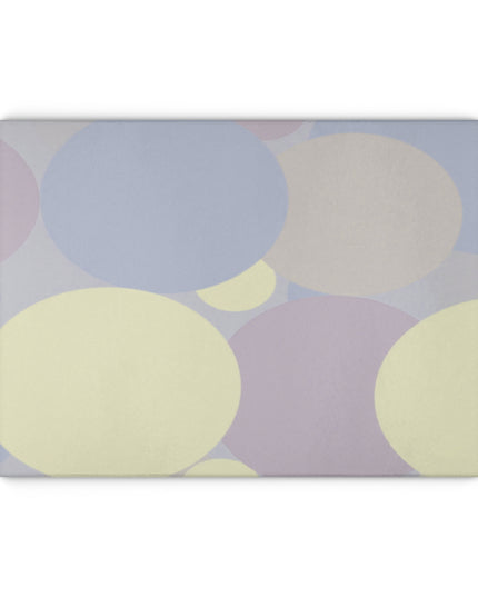 Pastel Soft Blue and Soft White Patches 11" x 15" Glass Cutting Board