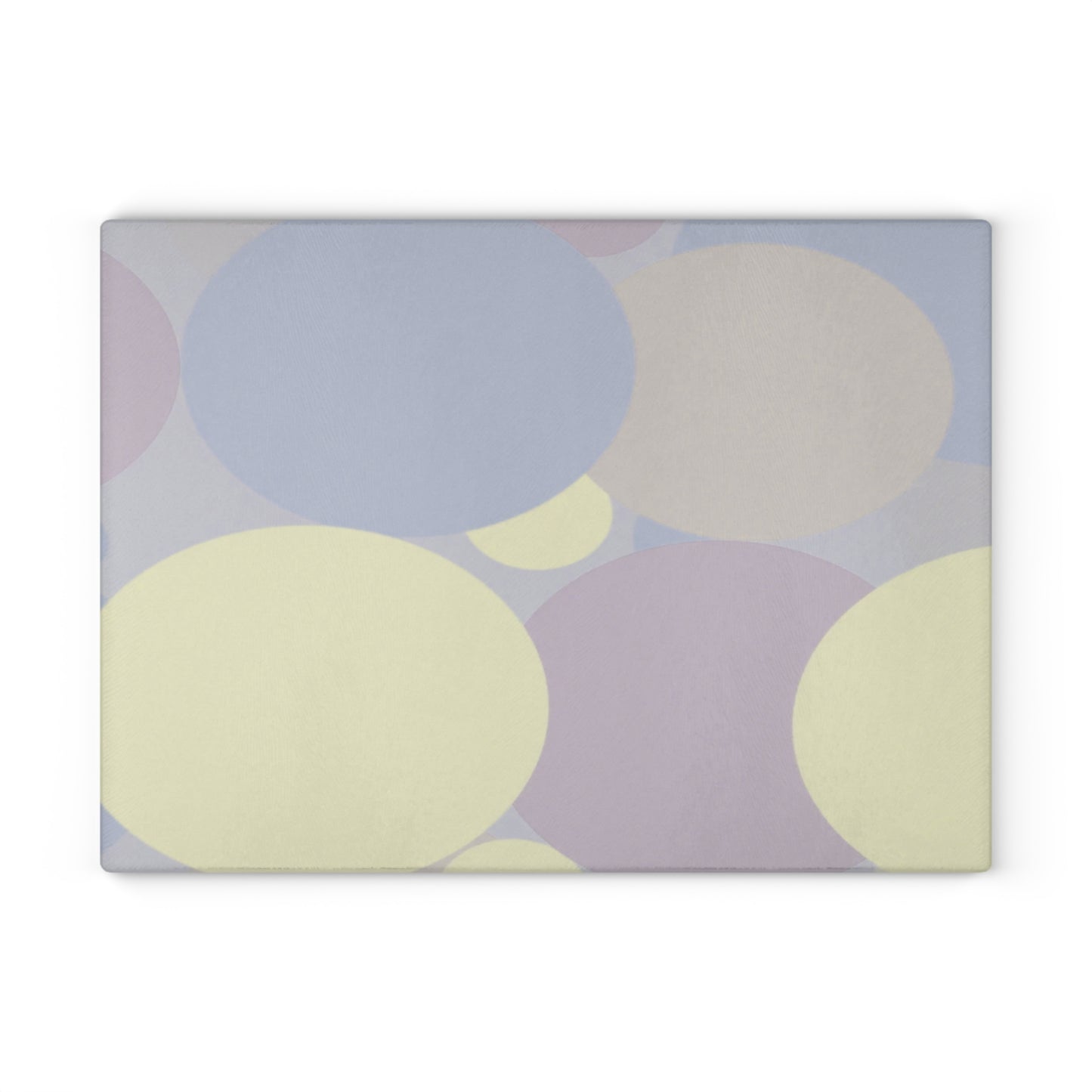 Pastel Soft Blue and Soft White Patches 11" x 15" Glass Cutting Board