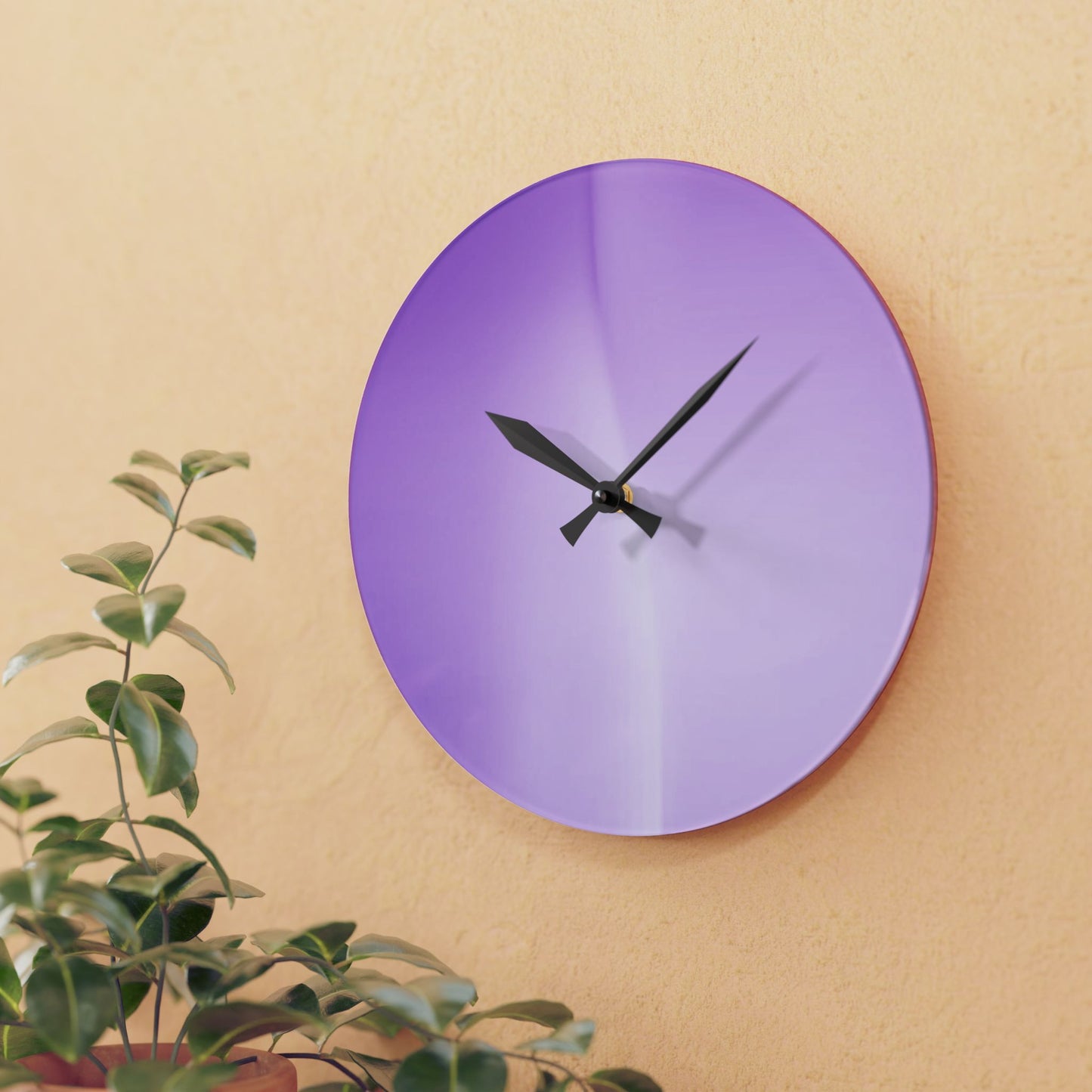 Soft Lavender Fade Acrylic Wall Clock, Round or Square, 10.75" x 10.75"