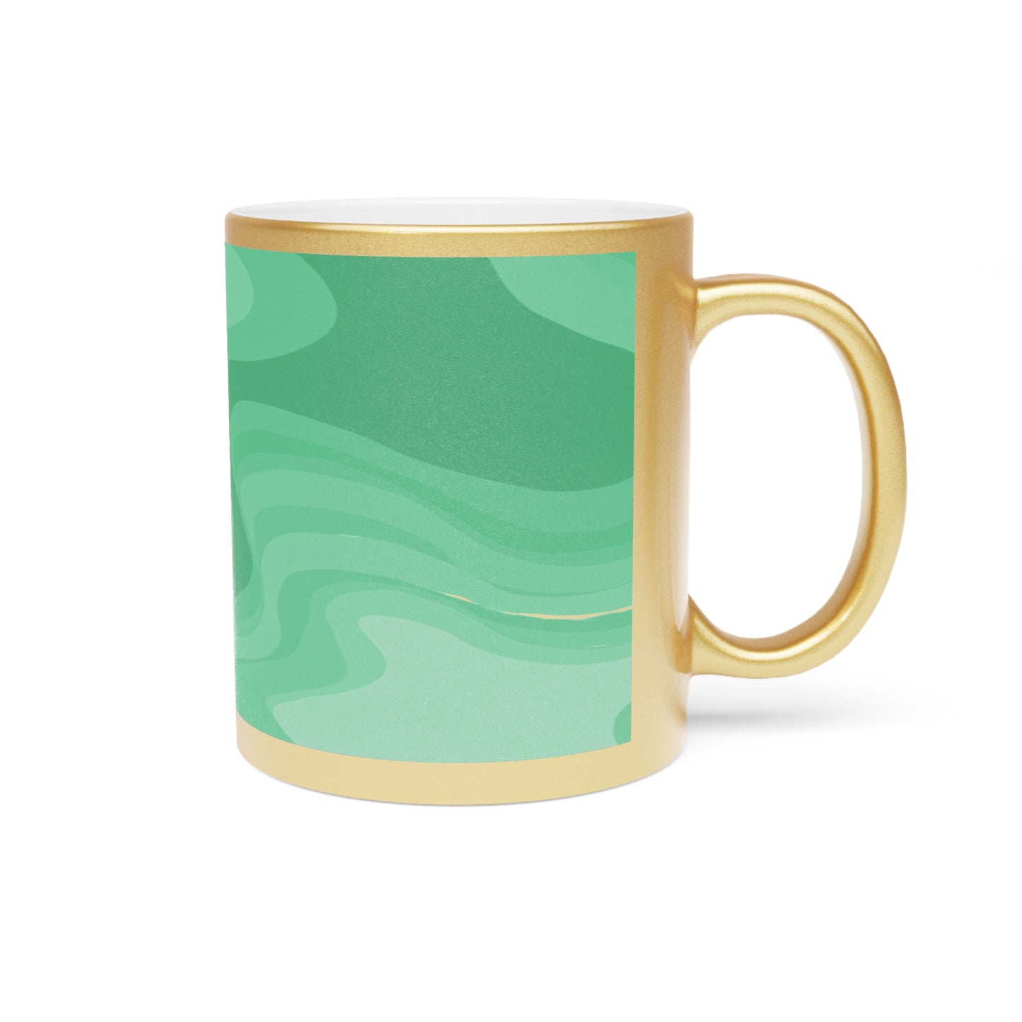 Mint Green Wavey 11 oz Metallic Mug (Silver\Gold)
