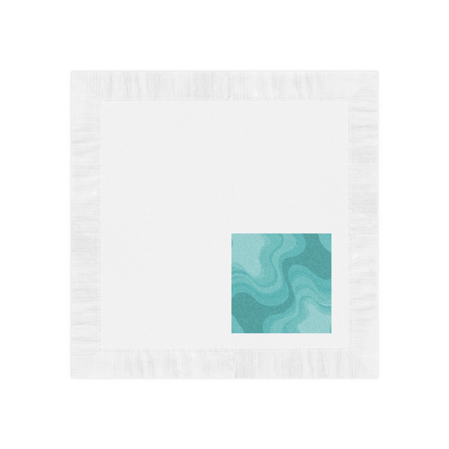 Tif Green Wavey White Coined Napkins, 4.8" x 4.8"