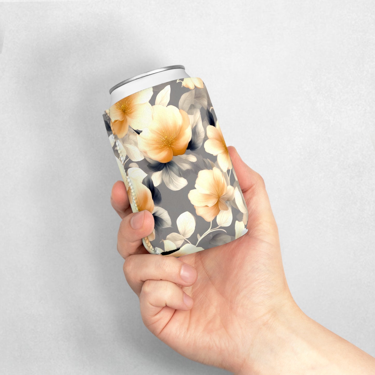 Soft Blossom Floral Bunch 12 oz Can Cooler Sleeve