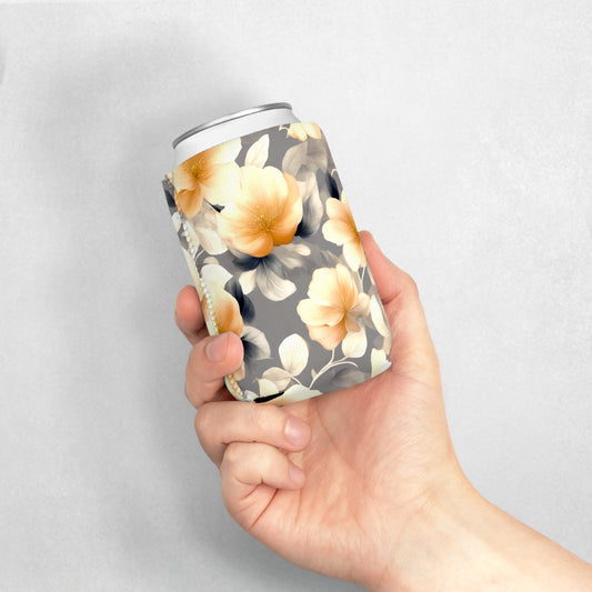 Soft Blossom Floral Bunch 12 oz Can Cooler Sleeve