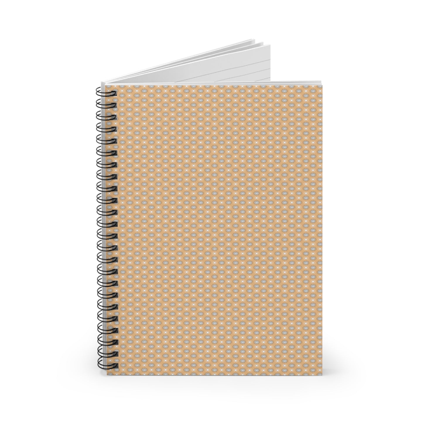 Tan Sunset Star-crossed Bodies Spiral Notebook - Ruled Line, 6" x 8", 118 pages