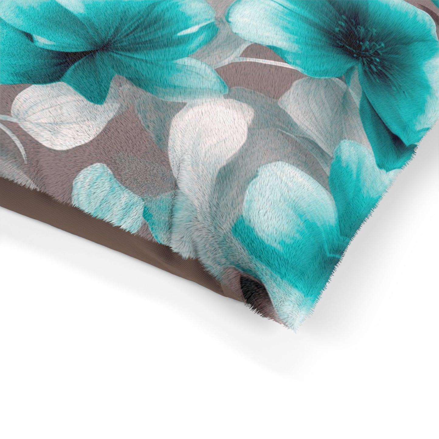 Tif Green Gray Floral Bunch Pet Bed, 40" × 30"