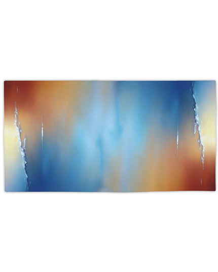 Blue Sea Red Orange Fog Beach Towel, 24" x 44"