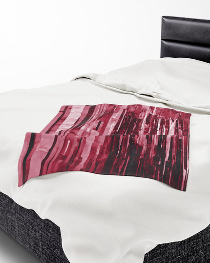 Striped Ruby Velveteen Plush Blanket, 30" x 40"