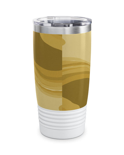 Brown Wavey Ringneck Tumbler, 20oz in white