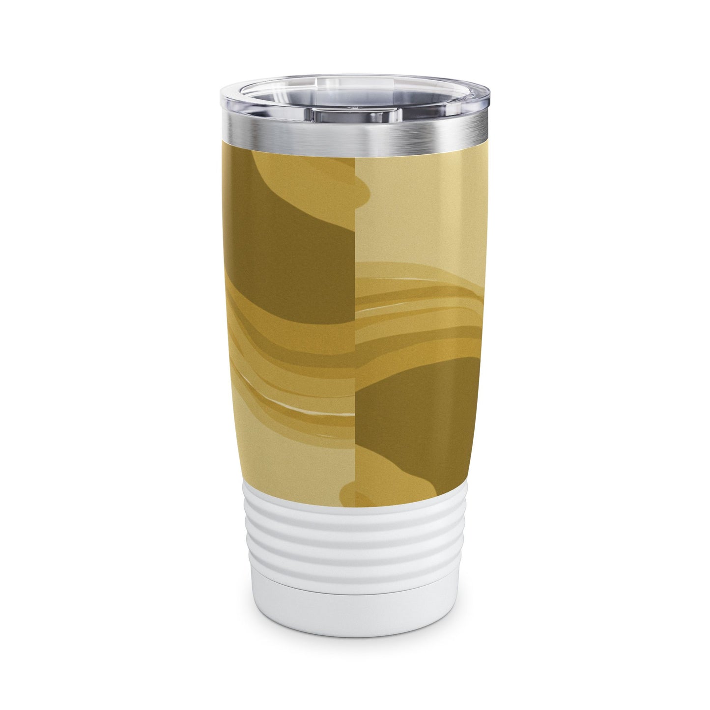 Brown Wavey Ringneck Tumbler, 20oz in white, steel and black