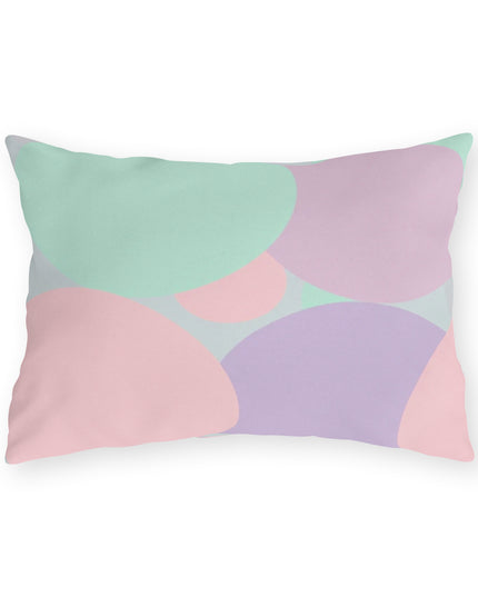 Pastel Peach and Soft Green Patches 20" x 14" Outdoor Pillow