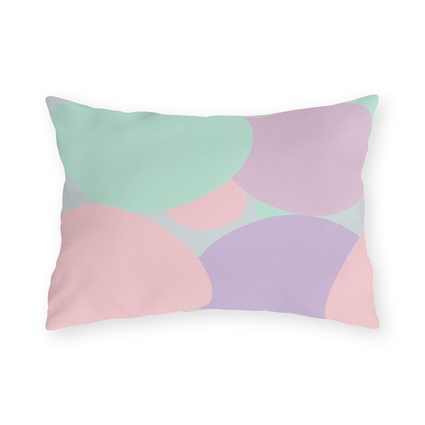 Pastel Peach and Soft Green Patches 20" x 14" Outdoor Pillow