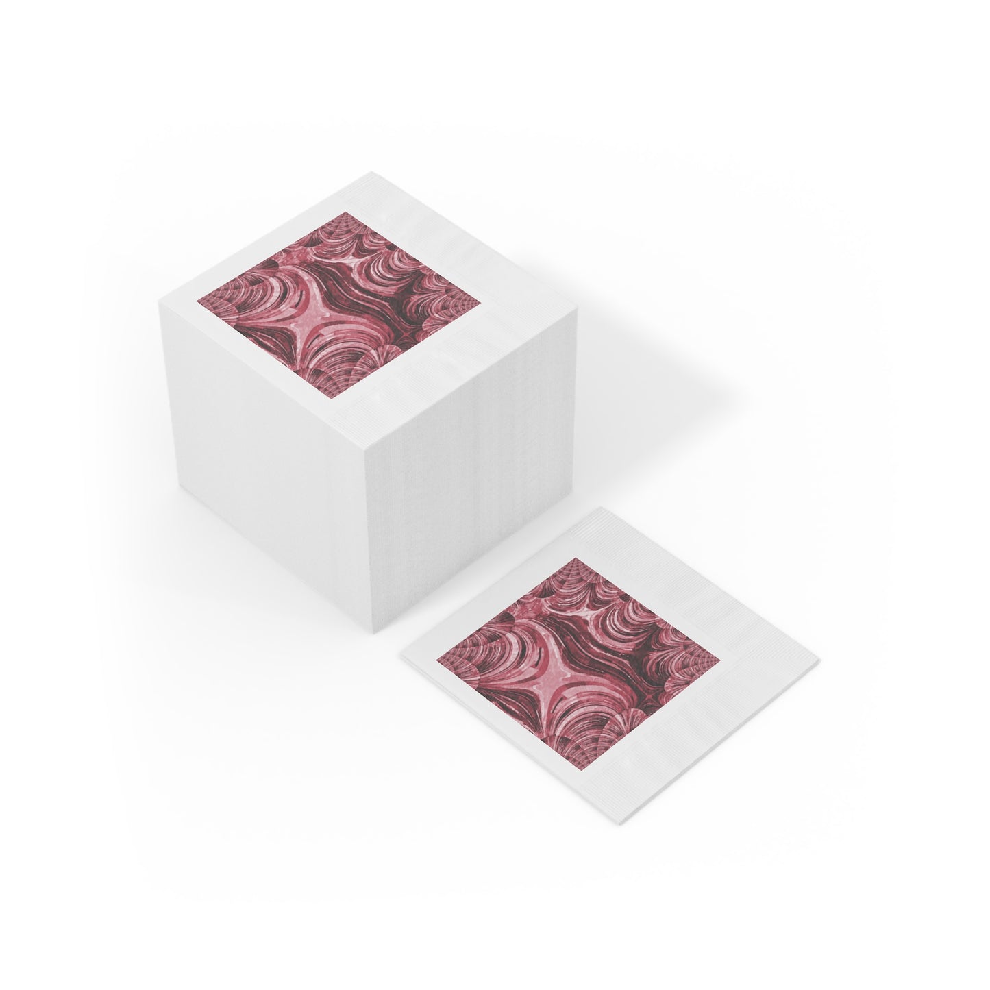 Uzi Spiral Ruby White Coined Napkins, 6.5" x 6.5"