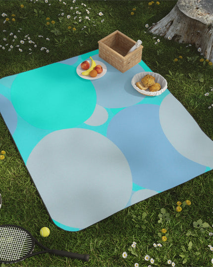 Pastel Tan and Tif Patches 61" × 51" Picnic Blanket