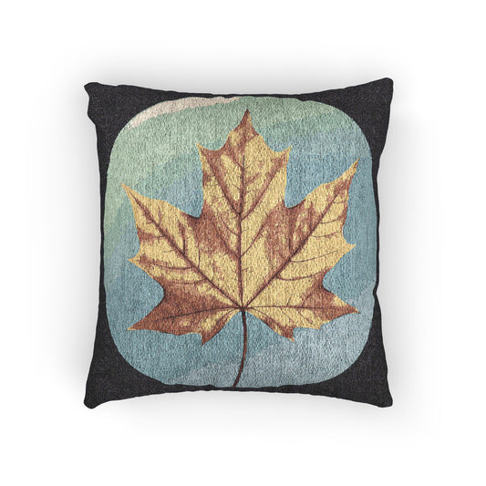 Alpha Maple Leaf Woven Pillow, 17" x 18"