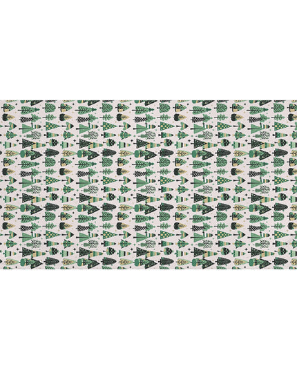 Mini Vintage Green Trees 30" x 60" Mink-Cotton Towel (50% polyester, 50% cotton)