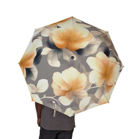 Soft Blossoms Floral Bunch Foldable Umbrella - Compact & Chic