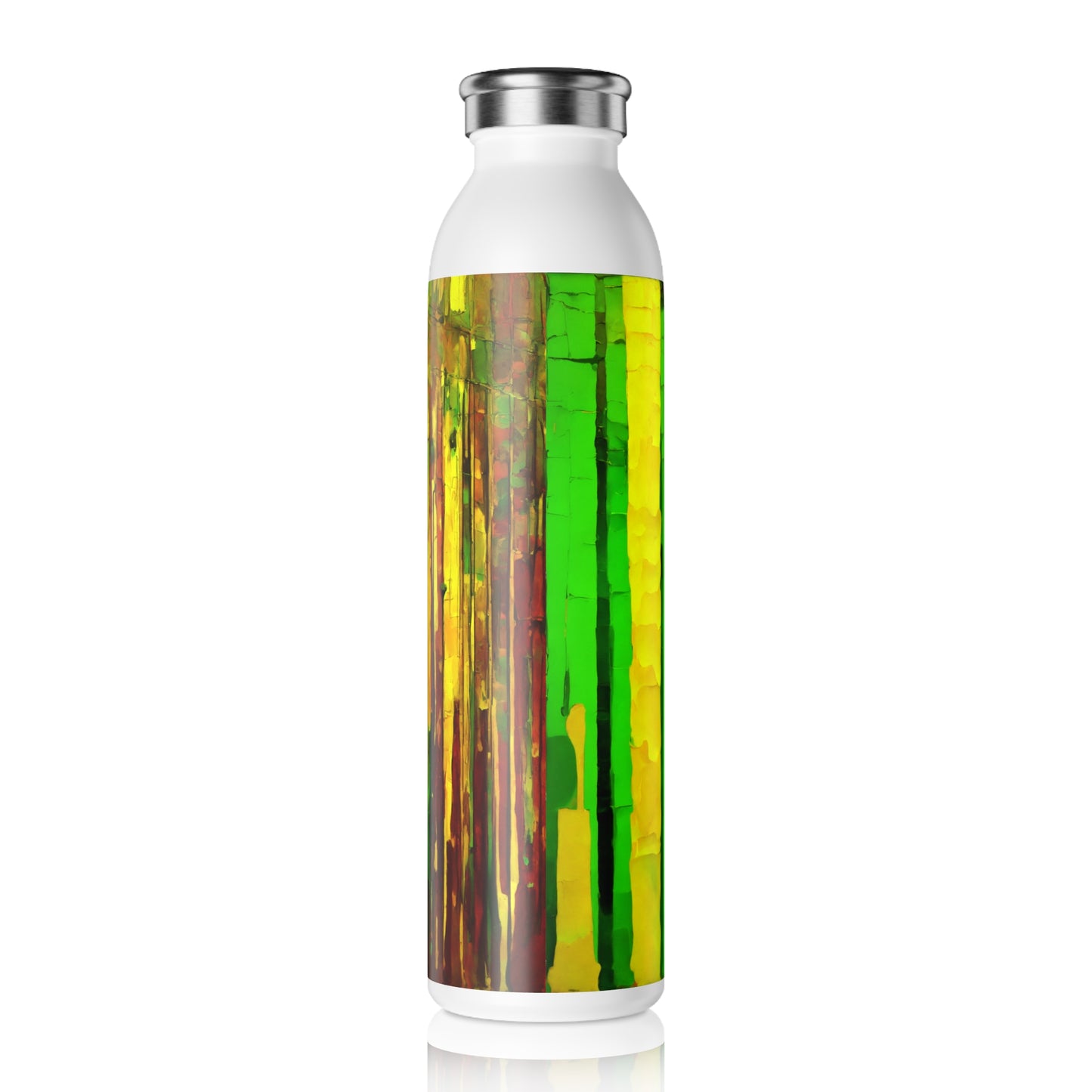 Striped Beta Slim Water Bottle, 20 oz White