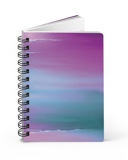 Dark Blue Green Sea Purple Fog Spiral Bound Journal, 5" x 7" 150 pages