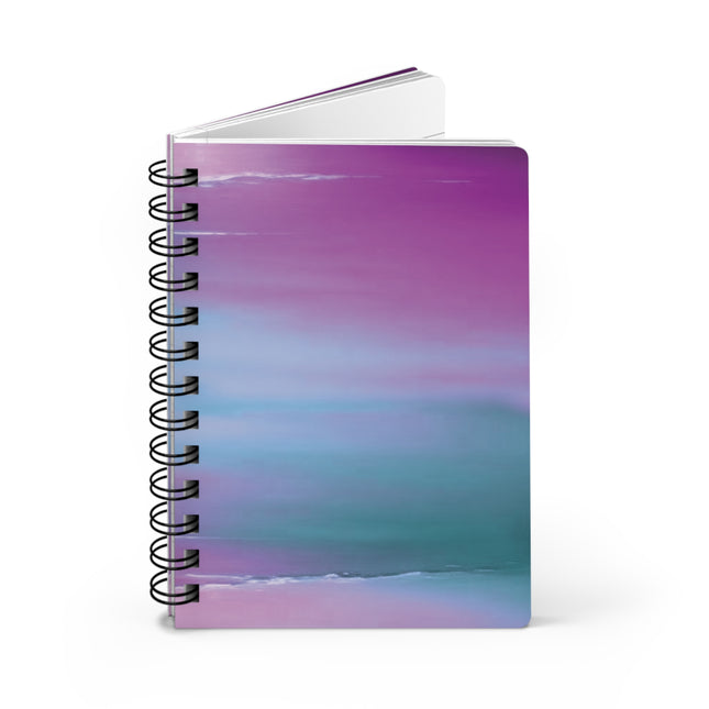 Dark Blue Green Sea Purple Fog Spiral Bound Journal, 5" x 7" 150 pages