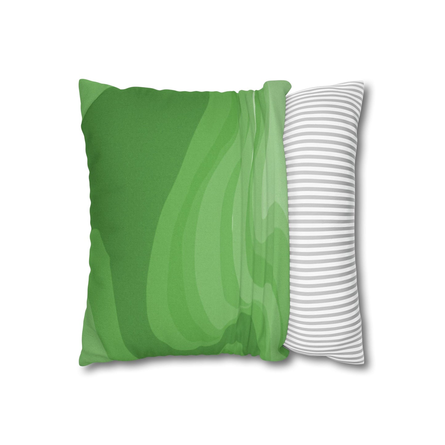 Greenie Meanie Wavey Spun Polyester Square Pillowcase, 14" x 14"