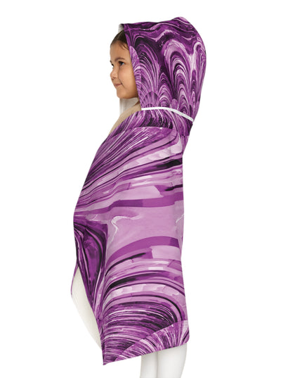 Uzi Spiral Powder Lavender Youth Hooded Towel, 24" x 48"