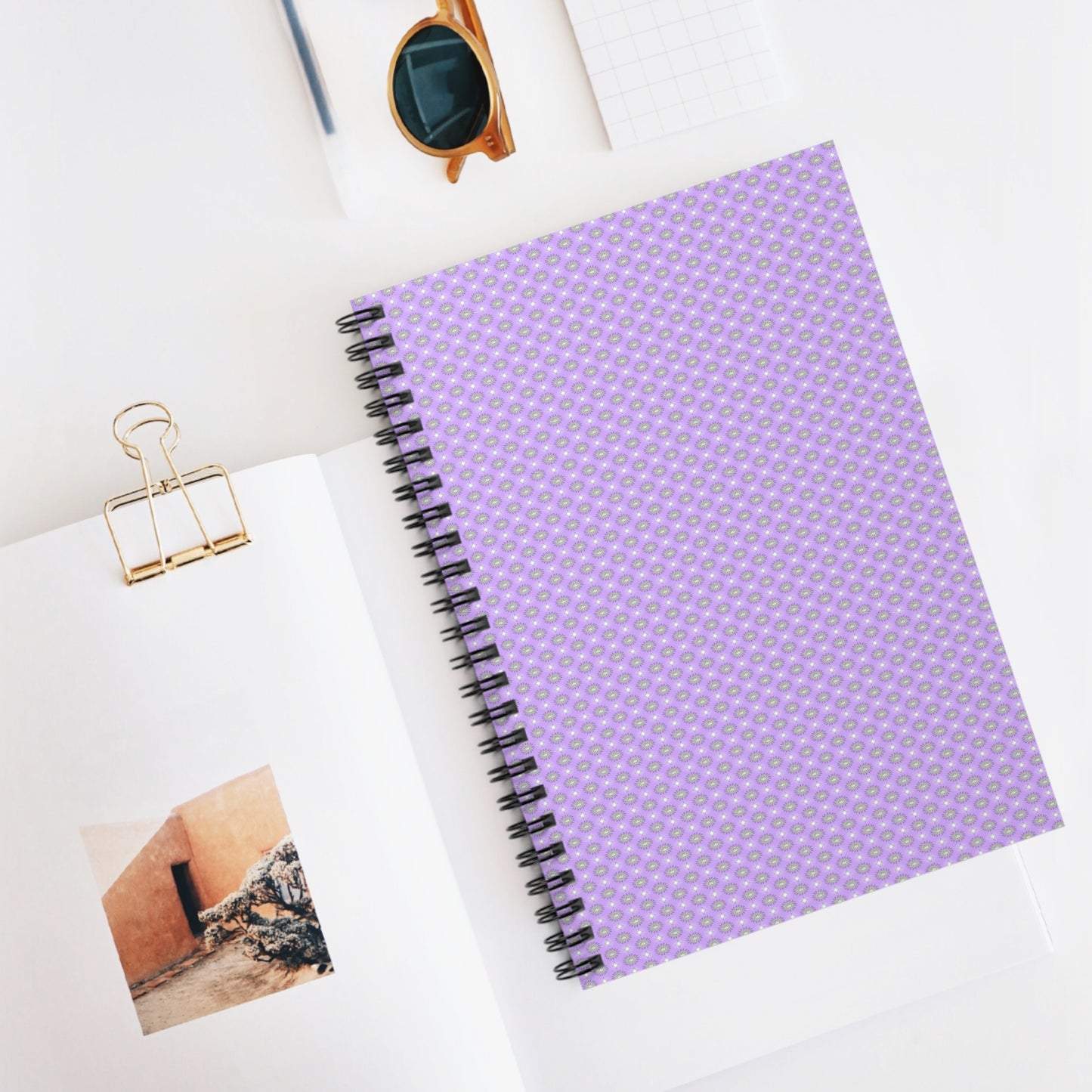 Lavender Star-crossed Bodies Spiral Notebook - Ruled Line, 6" x 8", 118 pages
