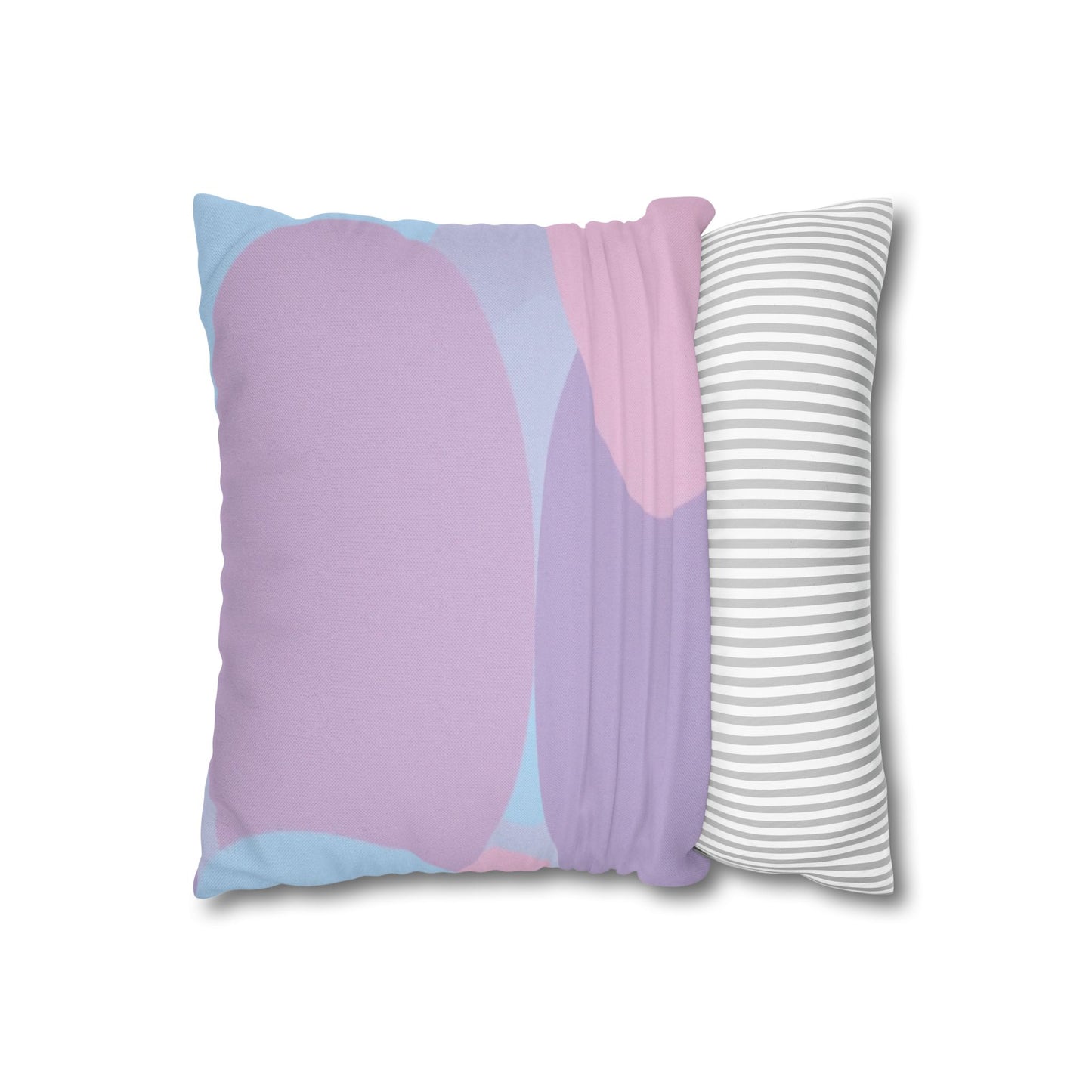 Pastel Purple and Mauve Patches Spun Polyester Square Pillowcase, 14" x 14"