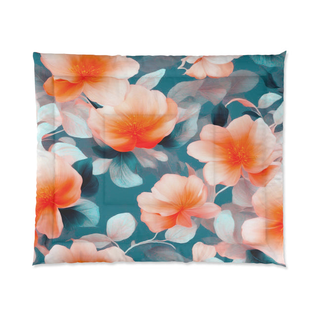 Orange Blossom Floral Bunch Comforter, 104" × 88"