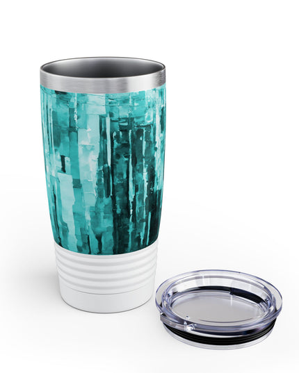 Striped Tif Ringneck Tumbler, 20oz in white