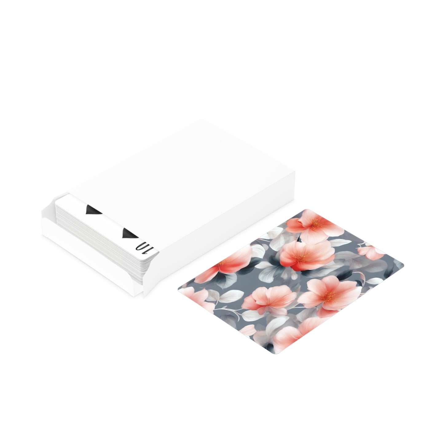 Red Blossom Floral Bunch Poker Cards