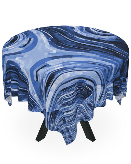 Uzi Spiral Deep Blue Tablecloth, 55" x 55"