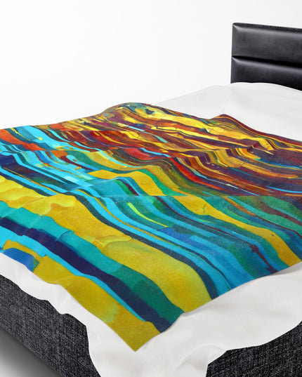 Striped Alpha Velveteen Plush Blanket, 60" x 80"